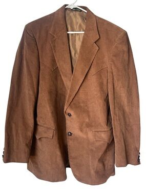 Vintage Circle S Western Men's Brown Corduroy Blazer Jacket Men’s 42L